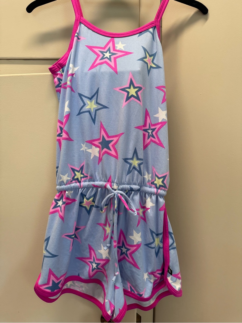 Kids Sleeveless Star-Print Romper - Blue & Pink- Super soft NWT